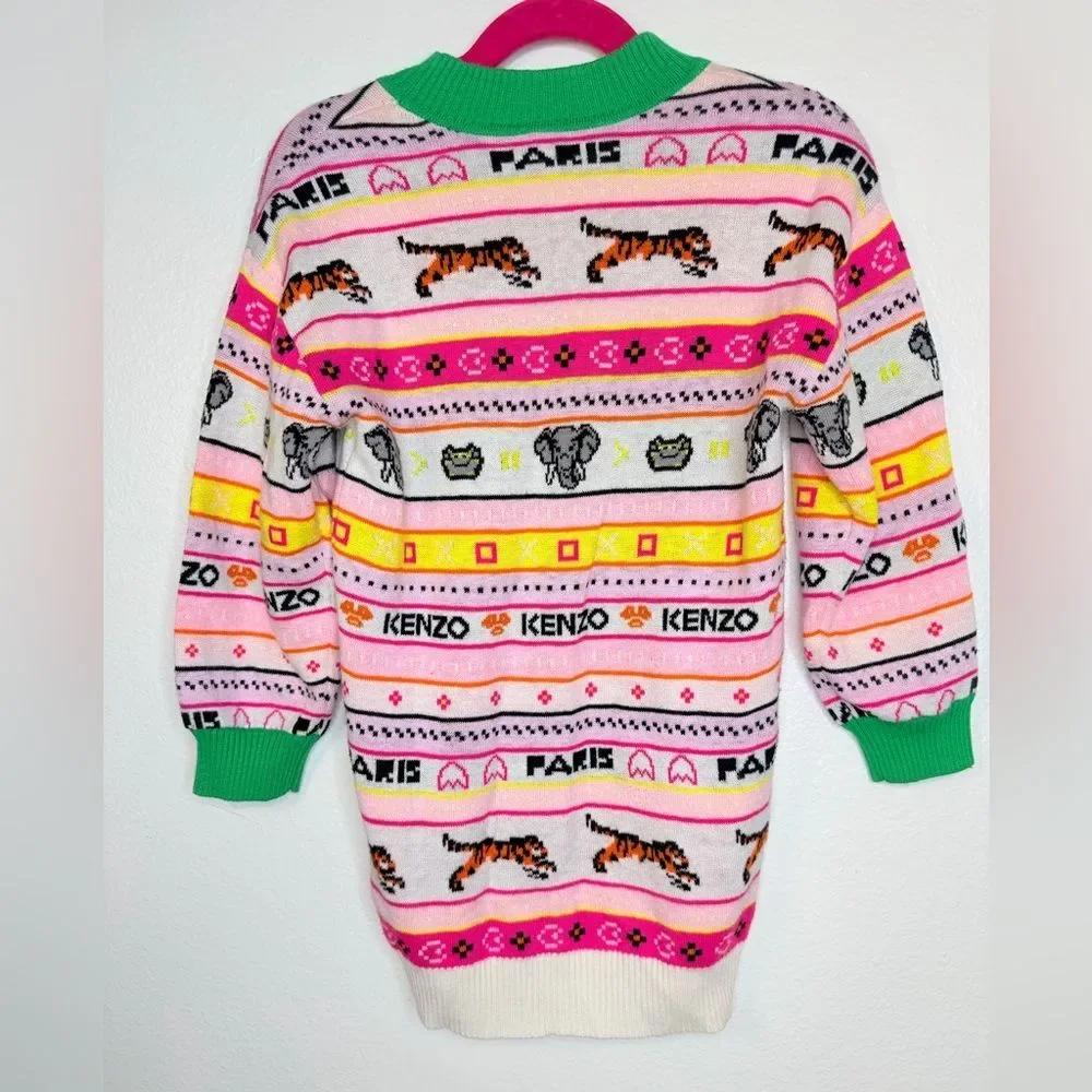NWOT ✨ Kenzo ‘Jungle Games Mock Neck Sweater Dress’ Kids Size 5 $280